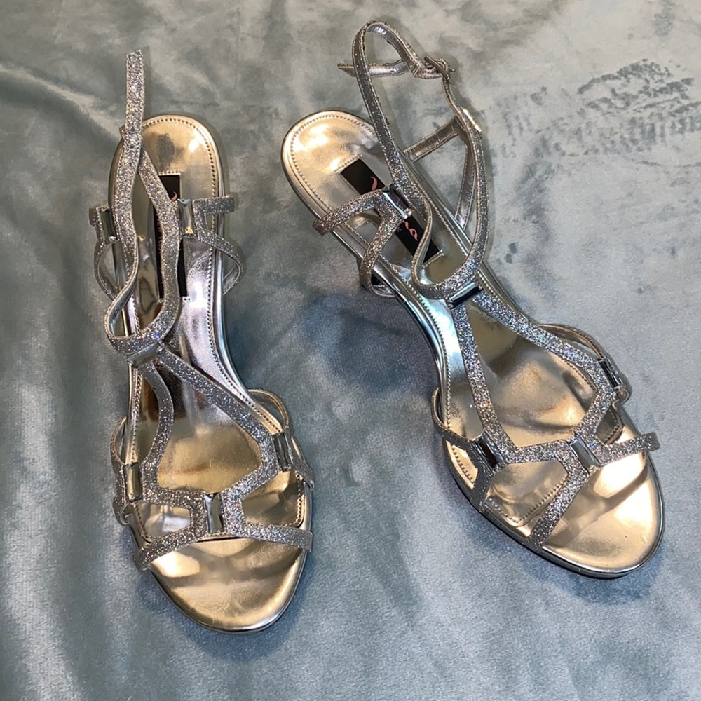 Sparkly Silver Heels